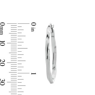 Twist Tube Hoop Earrings in Hollow Sterling Silver