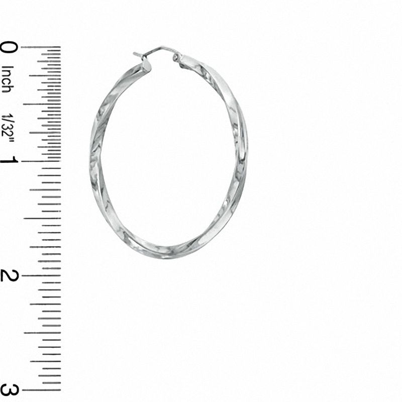 45mm Twist Tube Hoop Earrings in Hollow Sterling Silver