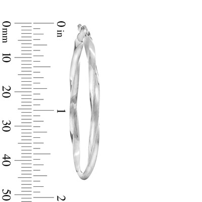 45mm Twist Tube Hoop Earrings in Hollow Sterling Silver