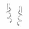 White Crystal Spiral Drop Earrings in Sterling Silver