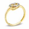 Diamond Accent Double Heart Ring in Sterling Silver with 18K Gold Plate - Size 7