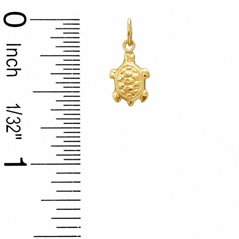 Main Image 2 of Green Crystal Turtle Charm in 10K Gold