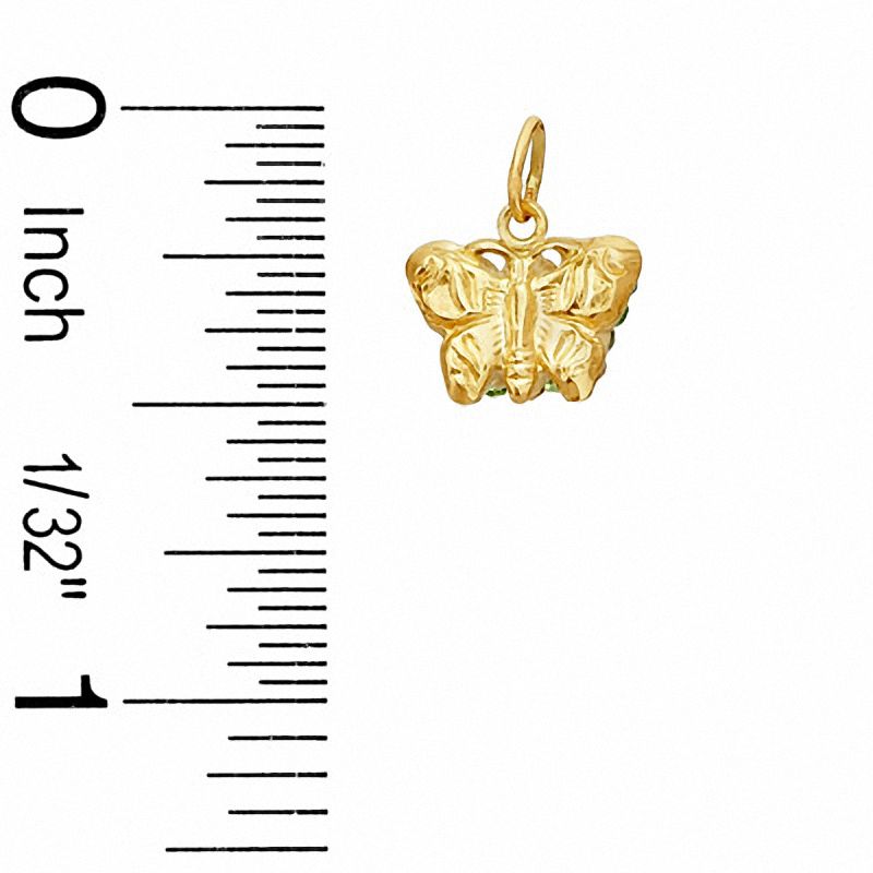 Main Image 2 of Multi-Color Crystal Butterfly Charm in 10K Gold