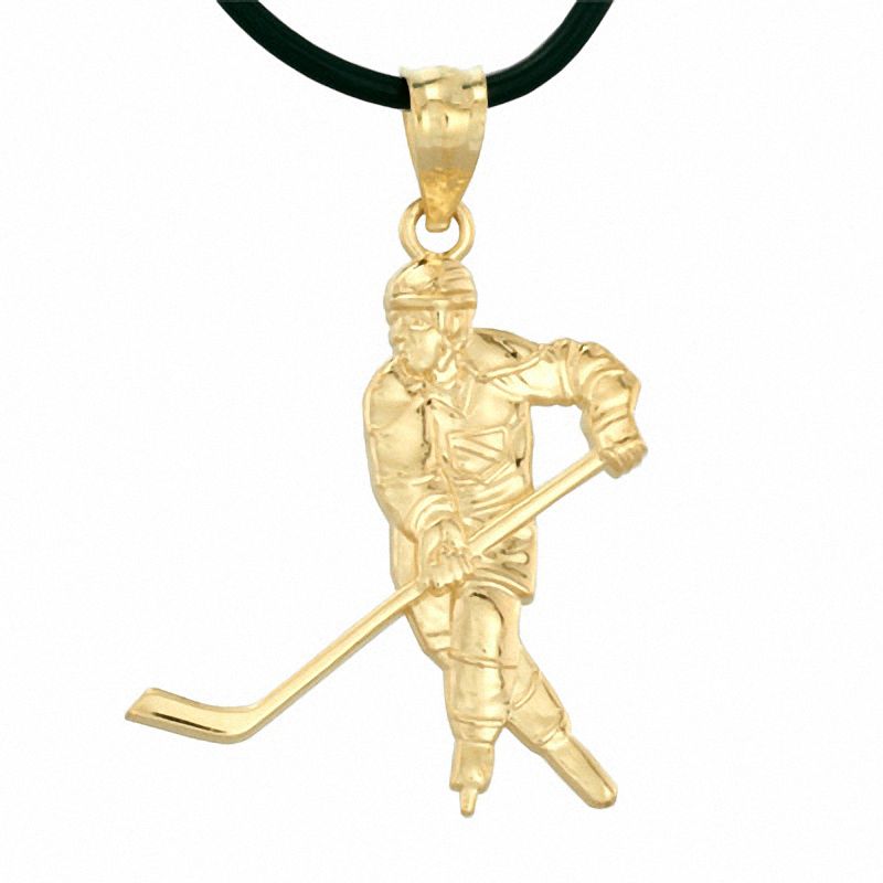 Main Image 1 of Hockey Player Charm in 10K Gold
