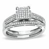Thumbnail Image 0 of 1/3 CT. T.W. Square Composite Diamond Bridal Set in 10K White Gold