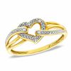 Diamond Accent Heart Ring in Sterling Silver with 18K Gold Plate - Size 7