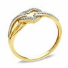 Diamond Accent Heart Ring in Sterling Silver with 18K Gold Plate - Size 7
