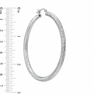 Sterling Silver Diamond-Cut Hoops