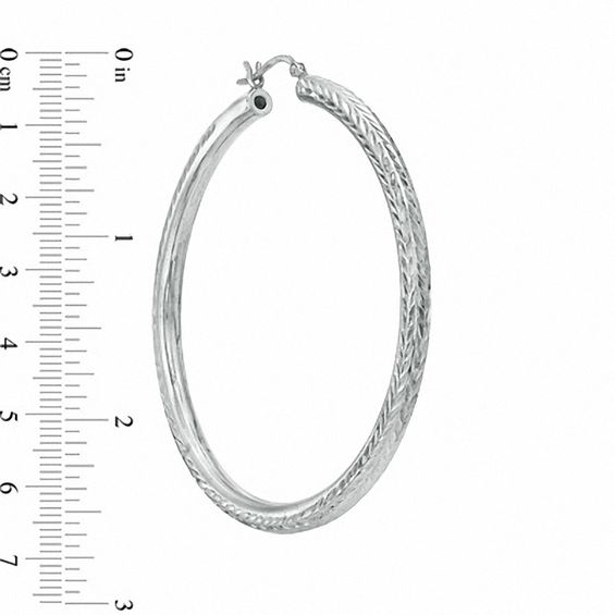 Sterling Silver Diamond-Cut Hoops