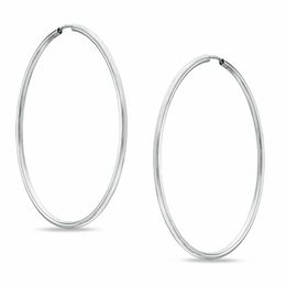 Sterling Silver 70mm Continuous Hoop Earrings