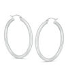 Sterling Silver 40mm Polished Hoop Earrings