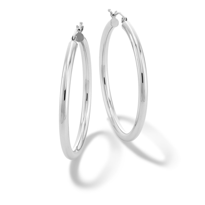 Main Image 1 of 40mm Polished Hoop Earrings in Sterling Silver