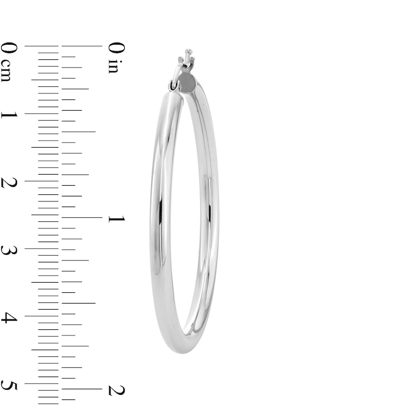 Main Image 3 of 40mm Polished Hoop Earrings in Sterling Silver