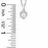Thumbnail Image 2 of Lab-Created White Sapphire and Diamond Accent Heart Frame Pendant in Sterling Silver