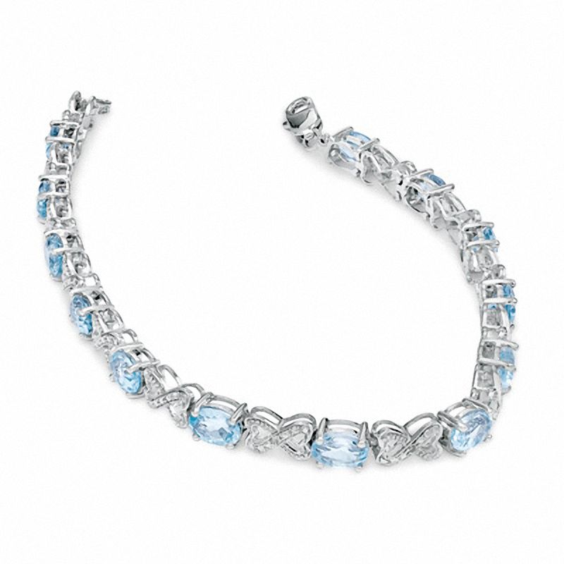 Details about   925 Sterling Silver Studded With Blue Topaz Pave Diamond Bracelet Bangle YG