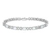 Thumbnail Image 1 of Oval Lab-Created Opal and Diamond Bracelet in Sterling Silver - 7.25"