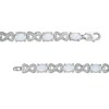 Thumbnail Image 2 of Oval Lab-Created Opal and Diamond Bracelet in Sterling Silver - 7.25"