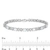 Thumbnail Image 3 of Oval Lab-Created Opal and Diamond Bracelet in Sterling Silver - 7.25"