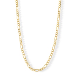 3.2mm Figaro Chain Necklace in 14K Gold Bonded Semi-Solid Sterling Silver - 20&quot;