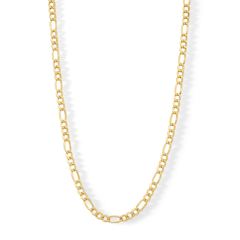 3.2mm Figaro Chain Necklace in 14K Gold Bonded Semi-Solid Sterling Silver - 20"