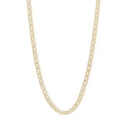 080 Gauge Semi-Solid Mariner Chain Necklace in 14K Gold Bonded Sterling Silver - 20&quot;