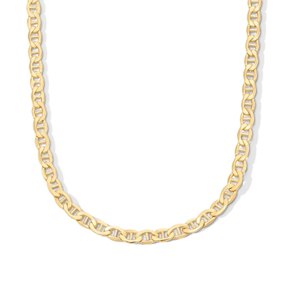 14K Semi-Solid Gold Bonded Mariner Chain - 22"