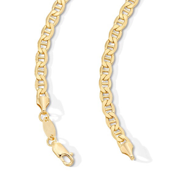 14K Semi-Solid Gold Bonded Mariner Chain - 22"