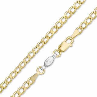 080 Gauge Curb Chain Bracelet in Sterling Silver with 14K Gold Plate - 8"