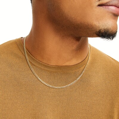 14K Hollow Gold Bonded Curb Chain - 20"