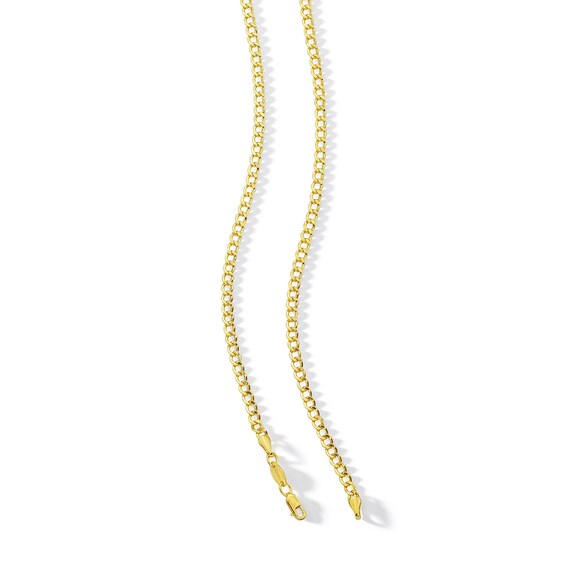 14K Hollow Gold Bonded Curb Chain - 20"