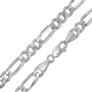 150 Gauge Figaro Chain Necklace in Sterling Silver - 26"