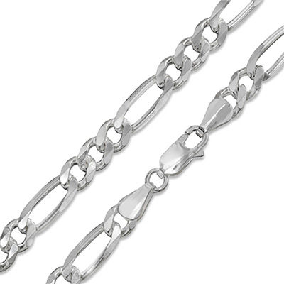 150 Gauge Figaro Chain Necklace in Sterling Silver - 26"