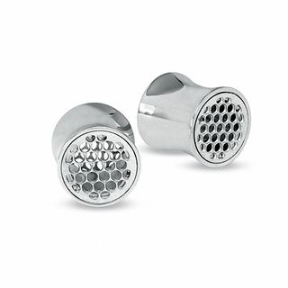 008 Gauge Honeycomb Plugs in Stainless Steel