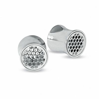008 Gauge Honeycomb Plugs in Stainless Steel