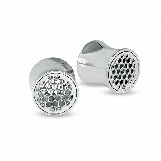 008 Gauge Honeycomb Plugs in Stainless Steel