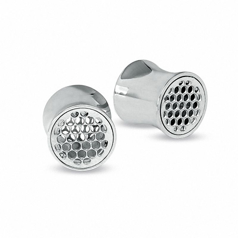 008 Gauge Honeycomb Plugs in Stainless Steel