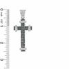Thumbnail Image 2 of Black and White Cubic Zirconia Cross Charm in Sterling Silver