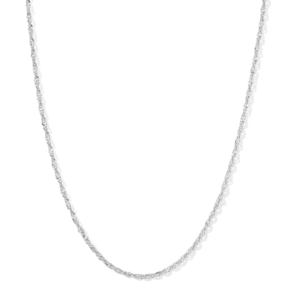 Made in Italy 030 Gauge Singapore Chain Necklace in Solid Sterling Silver - 22"