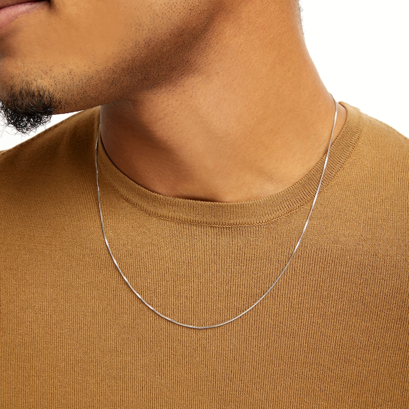 Main Image 2 of Sterling Silver Box Chain Made in Italy - 22"