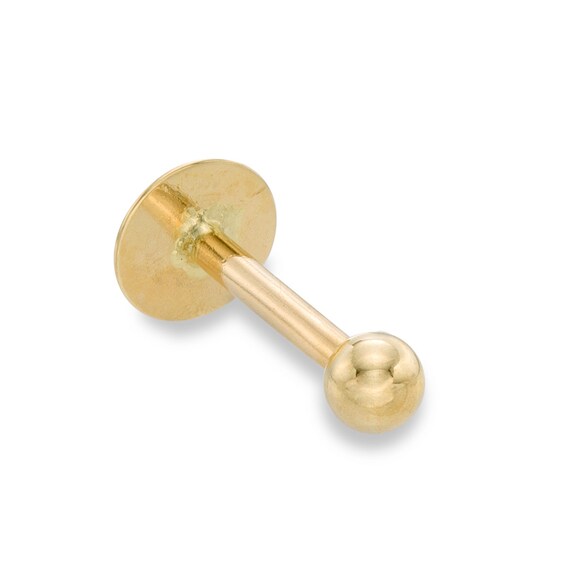 3mm Ball Stud Piercing Earrings in 14K Solid Gold - Short Post