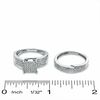 3/8 CT. T.W. Composite Princess Diamond Four Row Bridal Set in 10K White Gold