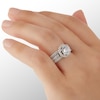 Thumbnail Image 3 of 7mm Cubic Zirconia Frame Bridal Set in Sterling Silver