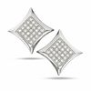 Thumbnail Image 1 of Cubic Zirconia Concave Curved Square Stud Earrings in Sterling Silver