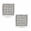 Cubic Zirconia Square Stud Earrings in Sterling Silver