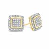 1/4 CT. T.W. Diamond Square Composite Stud Earrings in 10K Gold - XL Post