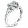 Thumbnail Image 1 of Diamond Accent Double Heart Ring in Sterling Silver - Size 7