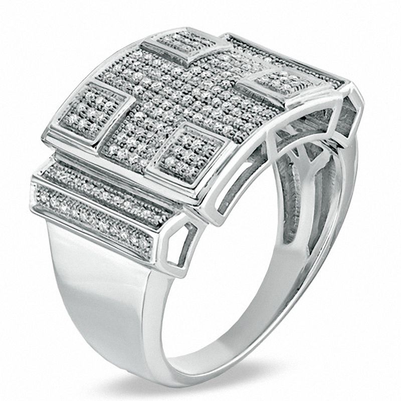 1/2 CT. T.W. Composite Diamond Cross Ring in Sterling Silver