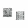 Thumbnail Image 0 of 3/8 CT. T.W. Diamond Square Composite Stud Earrings in Sterling Silver - XL Post