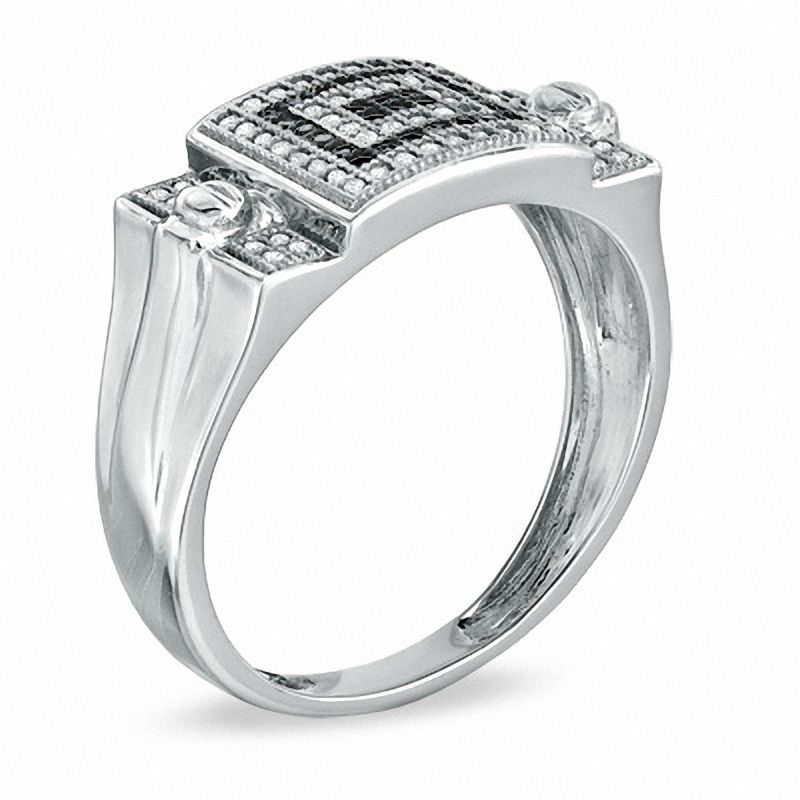 1/3 CT. T.W. Enhanced Black and White Diamond Ring in Sterling Silver - Size 10.5