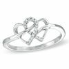 Thumbnail Image 0 of Diamond Accent Double Heart Ring in 10K White Gold - Size 7